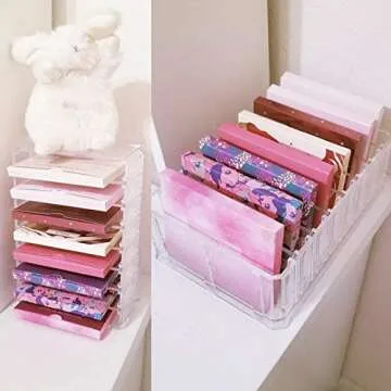 byAlegory Acrylic Eyeshadow Makeup Palette Organizer (Small Sized Palettes) | 8 Space Cosmetic Storage (CLEAR)