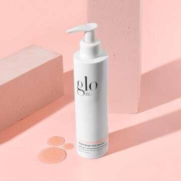 Glo Skin Beauty Hydra-Bright AHA Cleanser | Foaming Gel Cleanser Removes Makeup, Gently Exfoliates, Hydrates and Brightens Skin (6.7 Fl Oz)