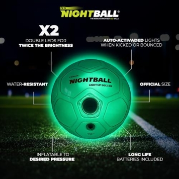 NightBall Light Up Soccer Ball for Kids - Glow Soccer Fun