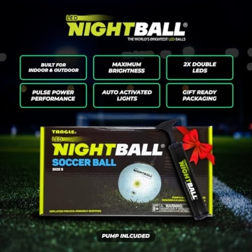 NightBall Light Up Soccer Ball for Kids - Glow Soccer Fun