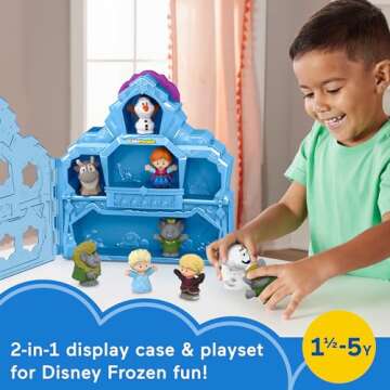 Fisher-Price Little People Toddler Toy Disney Frozen Carry Along Castle Case Playset with Figures fo...