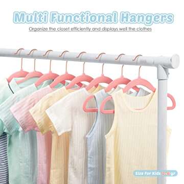 Kids Velvet Hangers Baby Hangers for Closet, DUDUCOFU 50 Pack 11.8 Inch Pink Velvet Hangers Baby Clo...