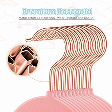 Kids Velvet Hangers Baby Hangers for Closet, DUDUCOFU 50 Pack 11.8 Inch Pink Velvet Hangers Baby Clothes Hangers Non Slip Kids Felt Hangers with 360 Degree Swivel Hook Toddler Hangers for Closet