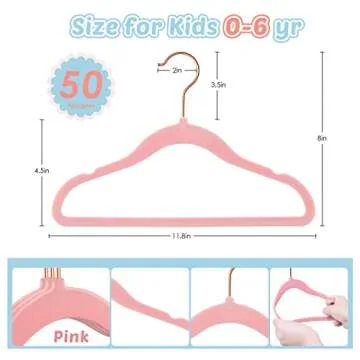 DUDUCOFU Kids Velvet Hangers 50 Pack for Closets