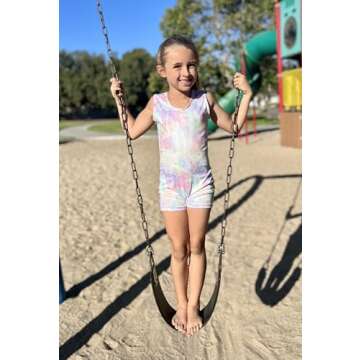Idgreatim Toddler Girls Sparkly Gymnastic Leotard Outfit