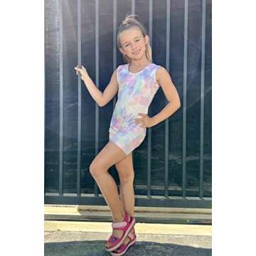 Idgreatim Toddler Girls Sparkly Gymnastic Leotard Outfit