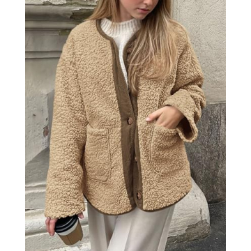 PRETTYGARDEN Women's Warm Sherpa Fleece Jacket Stylish Outerwear