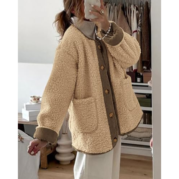 PRETTYGARDEN Women's Warm Sherpa Fleece Jacket Stylish Outerwear