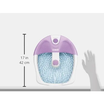 Conair Soothing Pedicure Foot Spa Bath with Soothing Vibration Massage, Deep Basin Relaxing Foot Massager with Jets, Pink/White