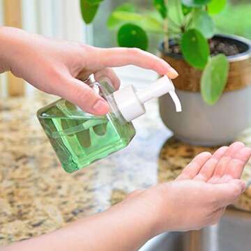 Youngever Clear Plastic Pump Bottles - 5 Pack (8 oz)