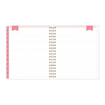 Blue Sky Day Designer for 2022 Daily & Monthly Planner, 8' x 10', Frosted Flexible Cover, Wirebound, Navy Stripe (103622-22)