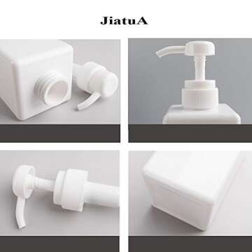 Pump Bottle, Refillable Plastic Empty Lotion Soap Dispenser Liquid Container for Bathroom Shampoo and Body Wash, 15oz/450ml White 2 Pack