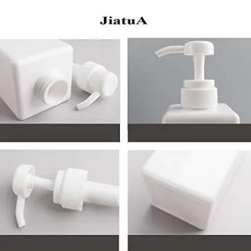 Pump Bottle, Refillable Plastic Empty Lotion Soap Dispenser Liquid Container for Bathroom Shampoo and Body Wash, 15oz/450ml White 2 Pack