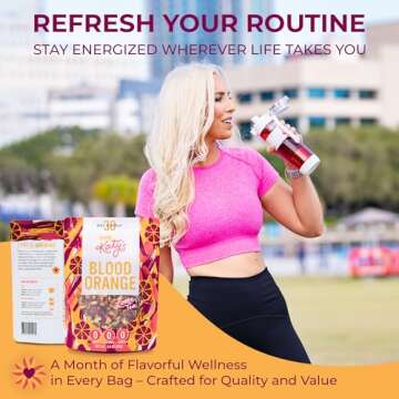 Katy's Blood Orange Loose Leaf Tea | Fruity & Citrusy Herbal Tea | Orange Peel & Hibiscus | Caffeine-Free & Hydrating Fruit Tea | 30+ Cups | Hot or Iced | Antioxidant-Rich | Woman-Owned | 3oz Pouch