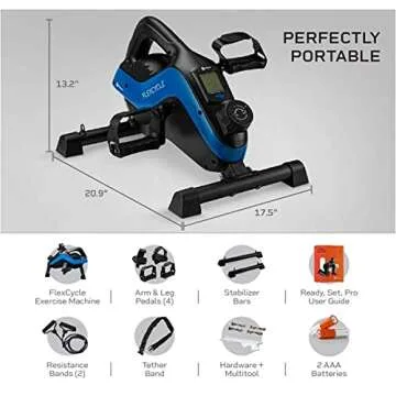 Lifepro 3-in-1 Under Desk Cycle Pedal Exerciser with Resistance Bands - Arm, Foot and Leg Exerciser While Sitting for Seniors- Mini Under Desk Bike Pedal Exercise Machine Workout with Fitness app