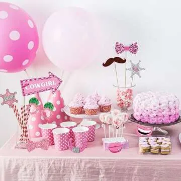 Blulu 26 Pieces West Cowboy Photo Booth Props Kit, Cowgirl Western Party Decorations Selfie Props for Western Theme Party Favors Supplies(Cowgirl)