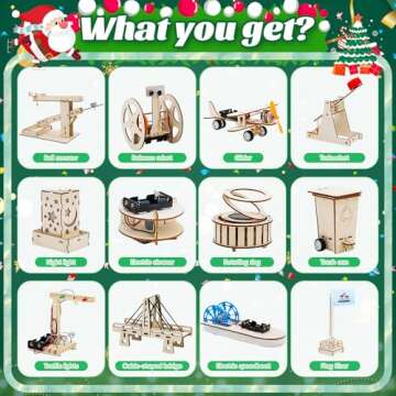 Christmas Advent Calendar 2024 Stem Kits Calendar for Kids Boys- 24 Days Christmas Countdown Educati...