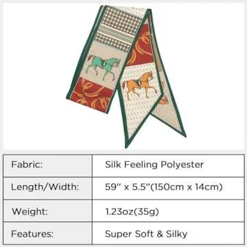 vimate Horse Scarf for Women Silk -Fashion Bag Scarf for Handbags Silk Satin Neck Scarf for Hairband Headband Ribbon Purse Scarf(Style 09)