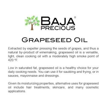 Baja Precious - Pure Grapeseed Oil, Gourmet 1 Gallon - All Natural