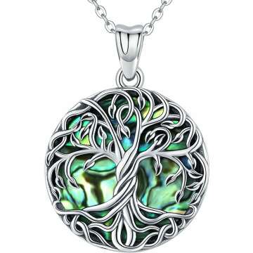 Aniu Tree of Life Necklace - Celtic Sterling Silver Jewelry Gift for Women
