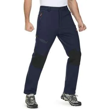 MAGCOMSEN Mens Work Pants - Fleece-Lined Waterproof Winter Snow Pants