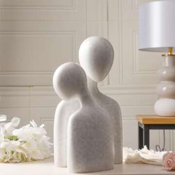 Romantic Abstract Couple Statue for Home Decor