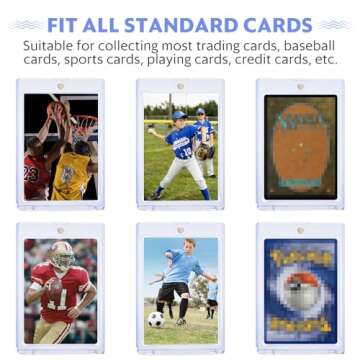 35pt Magnetic Card Holder for Trading Cards, Baseball Cards Protectors Hard Plastic Fit for MTG, Trading Card Holder for Sports Cards, Board Game Cards Standard Clear Magnetic Card Case…