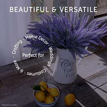 Butterfly Craze Artificial Lavender Plants for Home Decor
