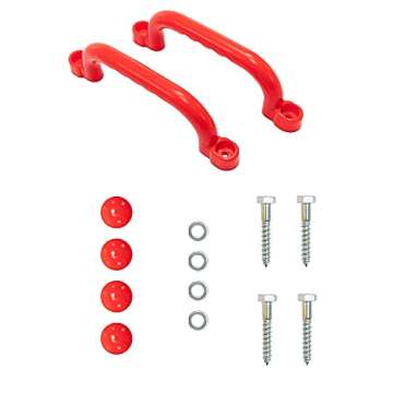 Mlian 20 PCS Rock Climbing Holds Set, 2 PCS Rock Wall Grips Safety Handles, 1 PC Steering Wheel Pirate Ship Wheel with Mounting Screws and Hardware for DIY Kids Indoor and Outdoor Playground Play Set