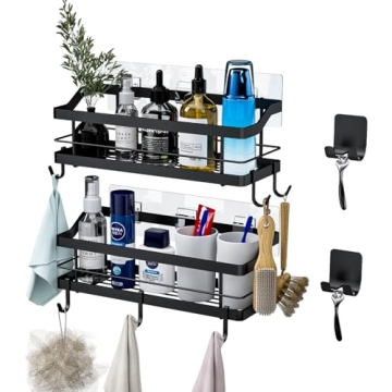 Durable Carwiner 2-Pack Shower Caddy with Hooks