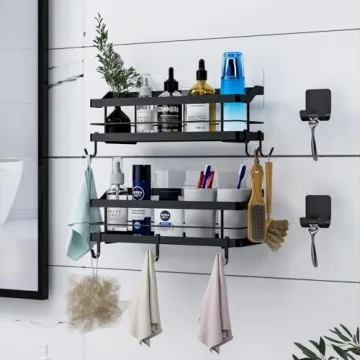 Durable Carwiner 2-Pack Shower Caddy with Hooks