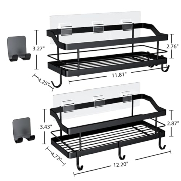 Durable Carwiner 2-Pack Shower Caddy with Hooks