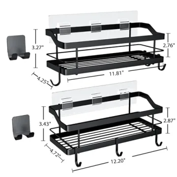 Durable Carwiner 2-Pack Shower Caddy with Hooks