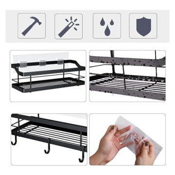 Durable Carwiner 2-Pack Shower Caddy with Hooks