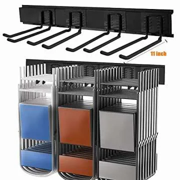 TORACK Tool Storage Rack, Heavy Duty Steel Garage Wall Mount Garden Tool Organizer for Ladders, Chairs, Shovels, Broom, Power tools (8-Pack 5.7"-11" Mixed Hooks, up to 800 lbs)