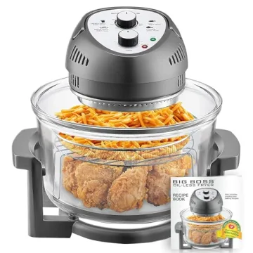Big Boss 16Qt Glass Air Fryer Oven – Healthy Cooking Made Easy with 50+ Recipes