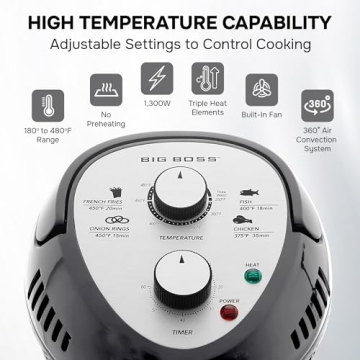Big Boss 16Qt Glass Air Fryer Oven for Healthy Cooking