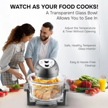 Big Boss 16Qt Glass Air Fryer Oven for Healthy Cooking