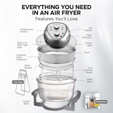 Big Boss 16Qt Glass Air Fryer Oven for Healthy Cooking