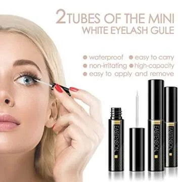 EASITENSION DIY Eyelash Extension, 3D Effect Glue Bonded Band Cluster Lashes Individual Lash Clusters Volume Lashes Set, At Home Eyelash Extension, C curl Lashes Pack 12mm,14mm (KIT)