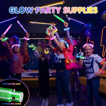 Gigilli Glow Sticks Party Favors for Kids - 24 Pack
