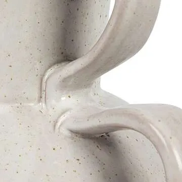 Bloomingville 9 Inches 88-Ounce Stoneware Reactive Glaze, White Pitcher