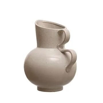 Bloomingville 9 Inches 88-Ounce Stoneware Reactive Glaze, White Pitcher