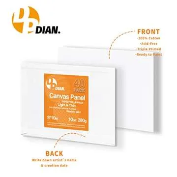 DPDIAN Canvas Boards 40 Pack for Painting - 8x10 Value Pack