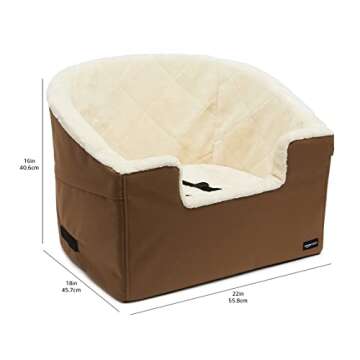 Amazon Basics Pet Car Booster Bucket Seat - 18" x 22" x 16" - Tan