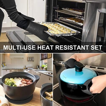 KOHSEN Silicone Oven Mitts Set - Heat Resistant & Stylish