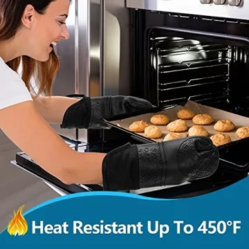 KOHSEN Silicone Oven Mitts Set - Heat Resistant & Stylish