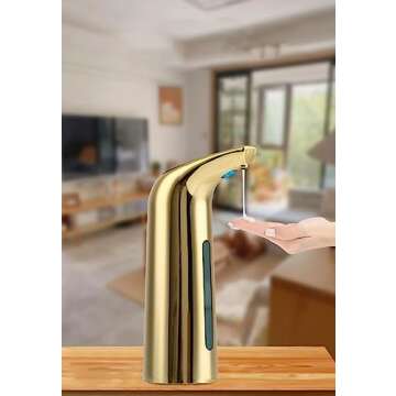 GULICA Automatic Soap Dispenser, Touchless Liquid Soap Dispenser Gold, Soap Dispenser for Kitchen an...