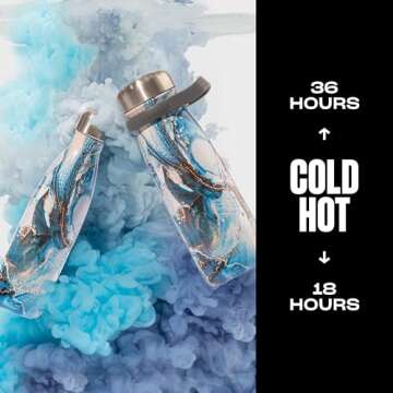 S'well Stainless Steel Water Bottle, 17oz, Ocean Marble, Triple Layered Vacuum Insulated Containers ...