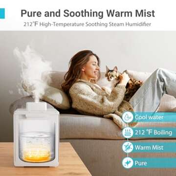 3L Stainless Steel Warm Mist Humidifier with Easy Clean and Warm Steam Function, Healthy Air Mist Hu...